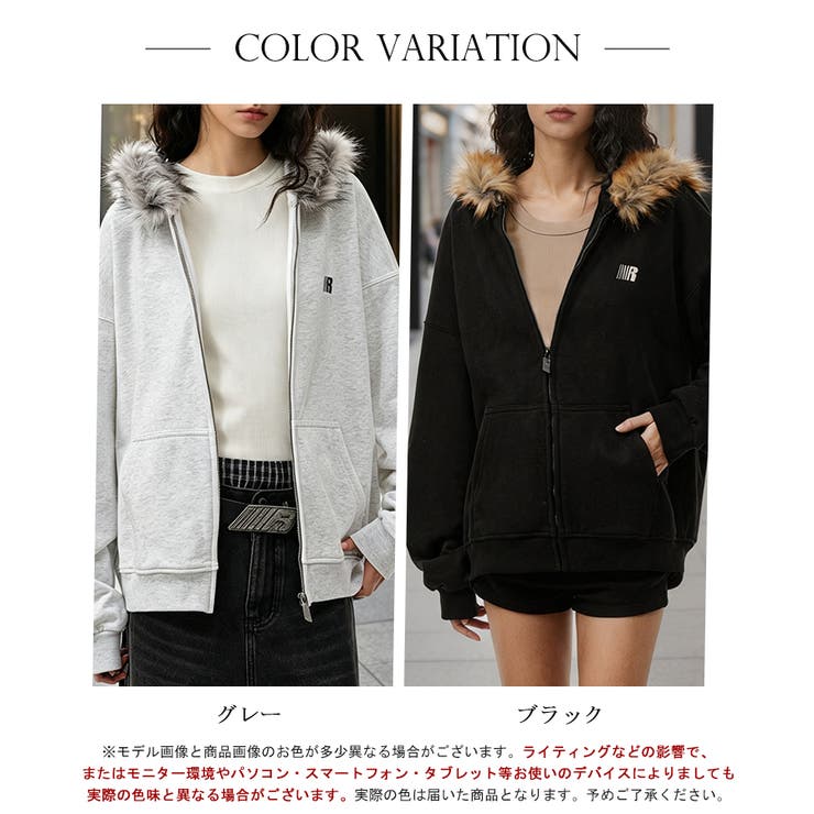 裏微起毛ファーフードジップスウェットパーカー 【SHOPLIST限定 新作 | SEU | 詳細画像2 