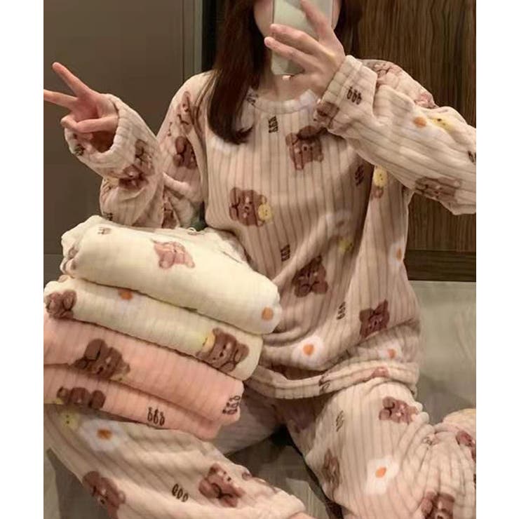 【上下セット】ふわもこリブフランネルルームウェア2点セット【SHOPLIST限定… | SEU | 詳細画像25 