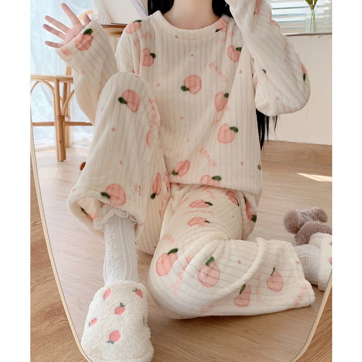 【上下セット】ふわもこリブフランネルルームウェア2点セット【SHOPLIST限定… | SEU | 詳細画像6 