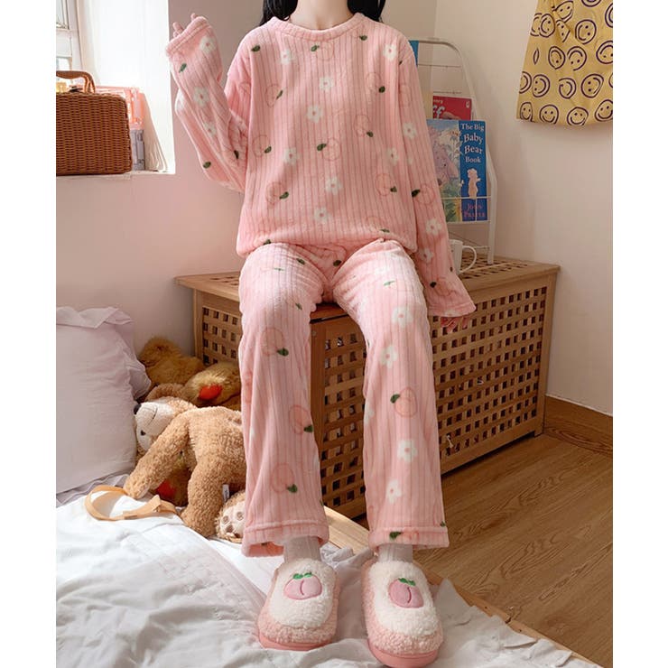 【上下セット】ふわもこリブフランネルルームウェア2点セット【SHOPLIST限定… | SEU | 詳細画像19 