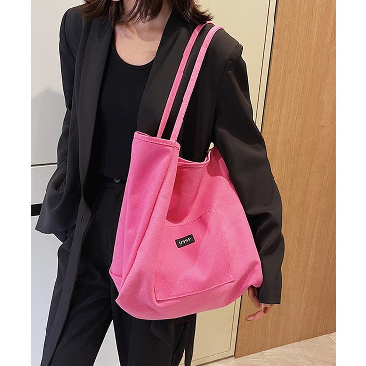 ピンク | 【大容量】ワンショルダー ナチュラルトートバッグ【SHOPLIST限定 新作 | SEU
