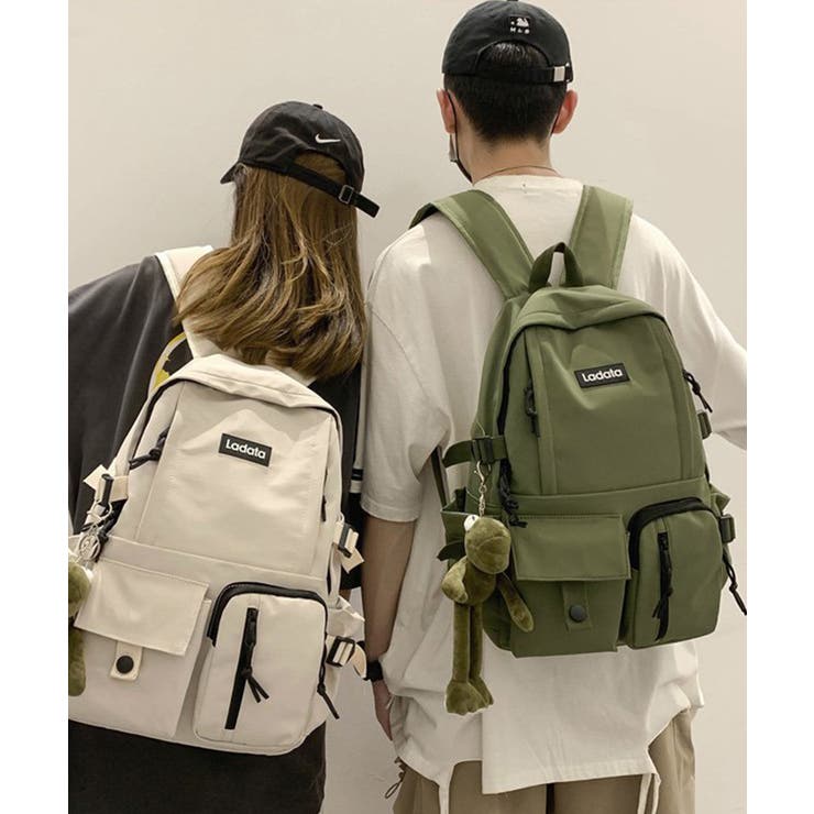 カーキ | 多機能ポケット付きナイロンデイパック バックパック【SHOPLIST限定 新作 | SEU