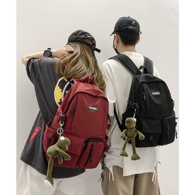 ワイン | 多機能ポケット付きナイロンデイパック バックパック【SHOPLIST限定 新作 | SEU