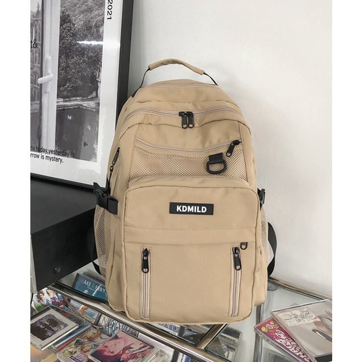 ベージュ | 多収納A4対応ユニセックス大容量ベーシックデイパック【SHOPLIST限定 新作… | SEU