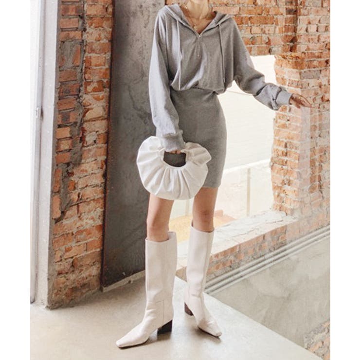 フード付きハーフジップ長袖タイトミニワンピース【SHOPLIST限定 新作 春 | SEU | 詳細画像35 