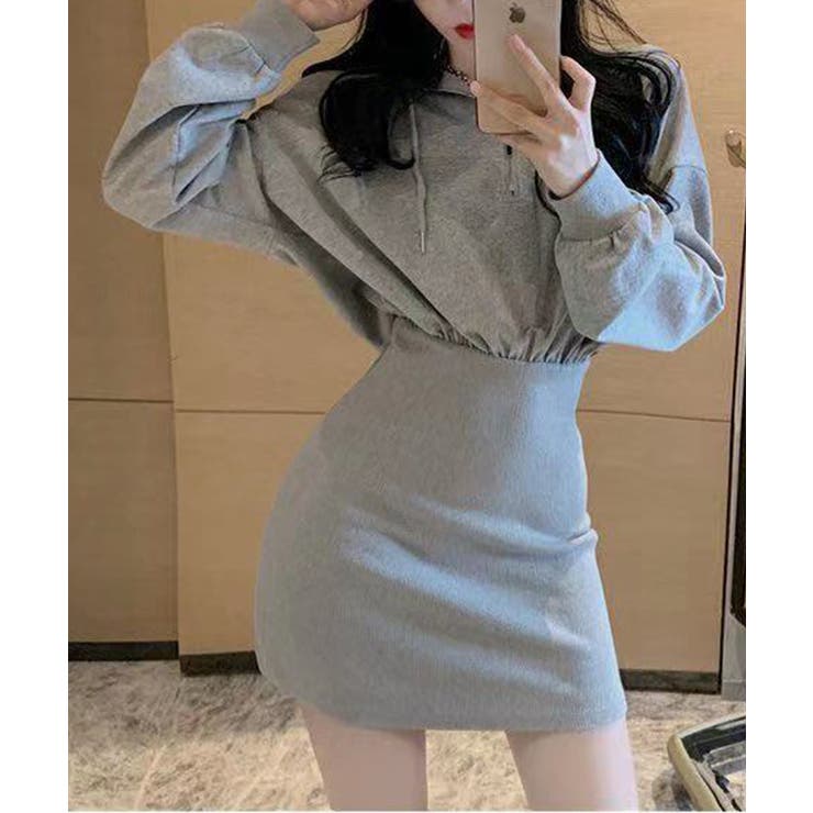 フード付きハーフジップ長袖タイトミニワンピース【SHOPLIST限定 新作 春 | SEU | 詳細画像29 