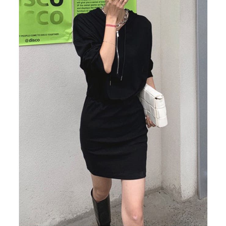 フード付きハーフジップ長袖タイトミニワンピース【SHOPLIST限定 新作 春 | SEU | 詳細画像24 