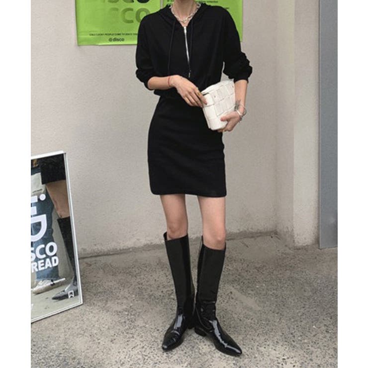 フード付きハーフジップ長袖タイトミニワンピース【SHOPLIST限定 新作 春 | SEU | 詳細画像19 