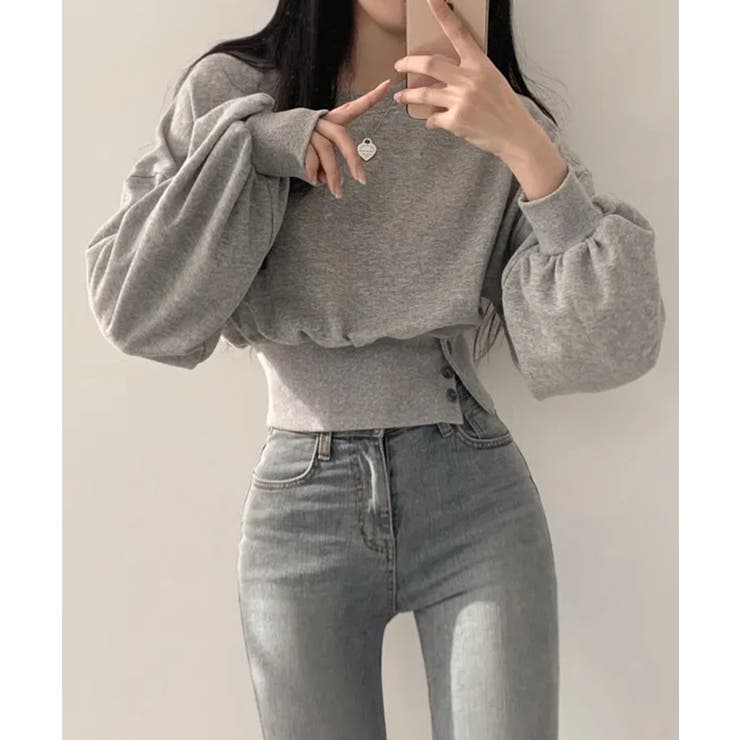 グレー | トレーナー スウェット ショート丈プルオーバー | SEU