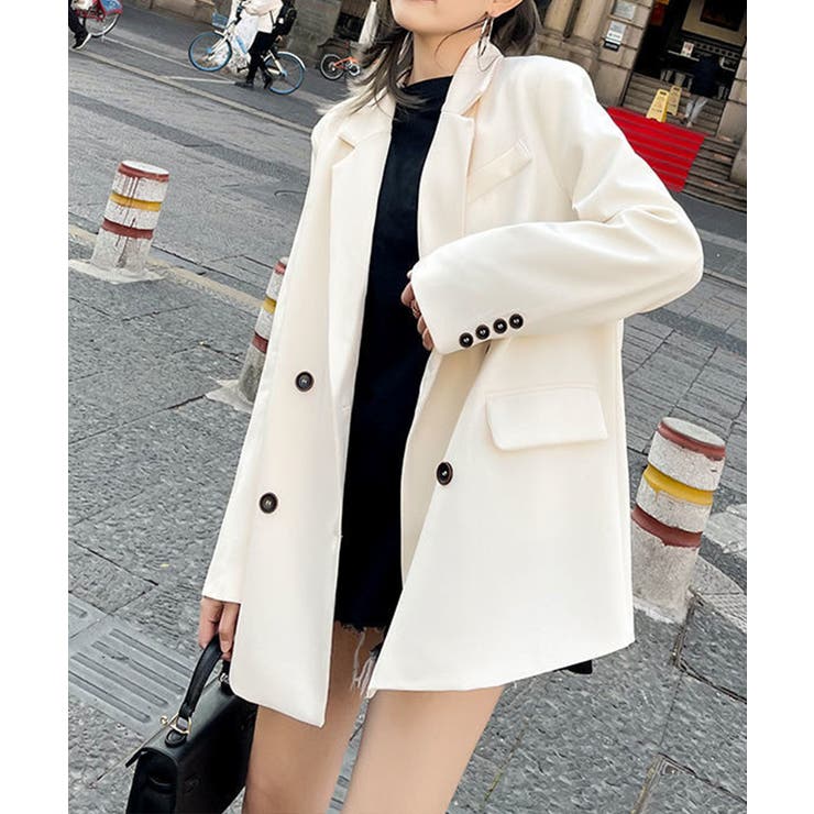 【高身長さんにおすすめ】オーバーサイズダブルブレストテーラードジャケット【SHO… | SEU | 詳細画像10 