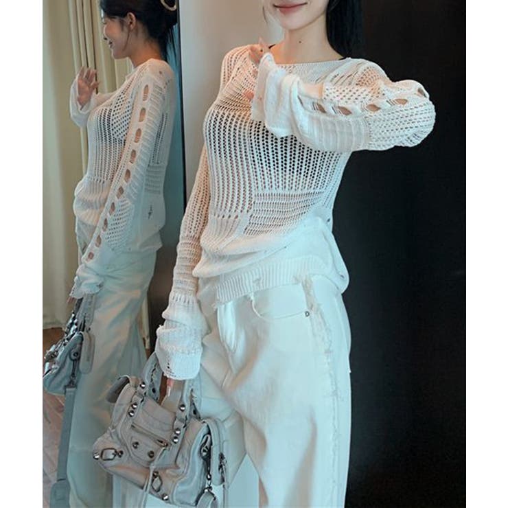 ロングスリーブメッシュニットトップス シアートップス【SHOPLIST限定 新作 | SEU | 詳細画像22 