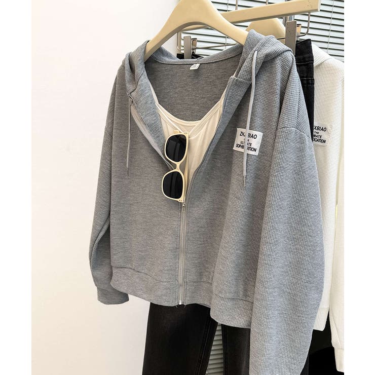 サーマル生地で着心地抜群！ZIPパーカー ジップパーカー カジュアル【SHOPL… | SEU | 詳細画像16 