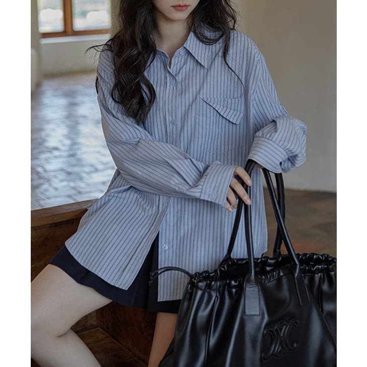 ストライプオーバーサイズシャツ【SHOPLIST限定 新作 春 夏 秋】 | SEU | 詳細画像18 