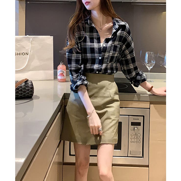オーバーサイズチェック柄シャツブラウス【SHOPLIST限定 新作 春 | SEU | 詳細画像15 