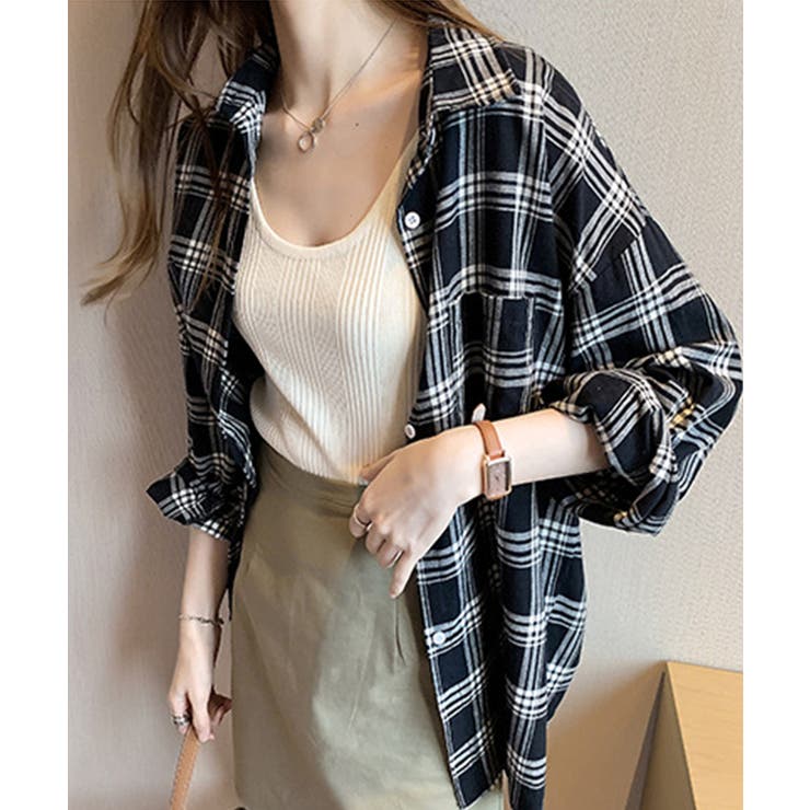 オーバーサイズチェック柄シャツブラウス【SHOPLIST限定 新作 春 | SEU | 詳細画像13 