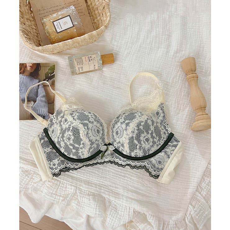 【2点セット】花柄レースノンワイヤー 下厚パッド美胸ブラ＆ショーツセット【SHO… | SEU | 詳細画像32 