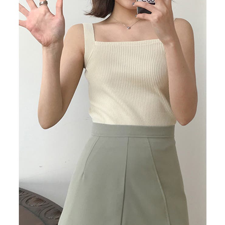 スクエアネックリブニットタンクトップ【SHOPLIST限定 新作 春 | SEU | 詳細画像22 