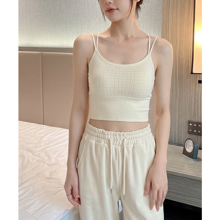 ベージュ | カップ付きキャミソールブラトップ【SHOPLIST限定 新作 春 夏 秋 冬】 | SEU