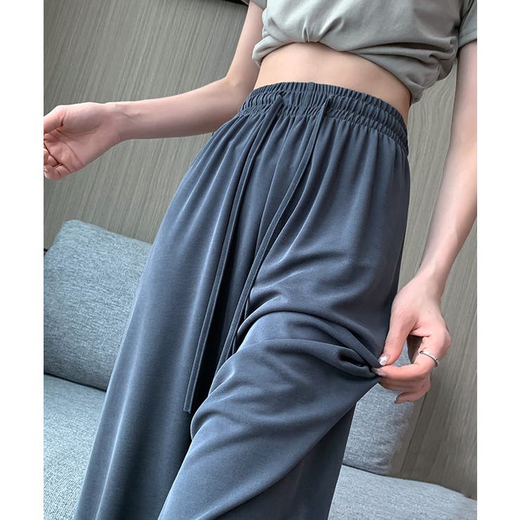 接触冷感風とろみ素材ハイウエスト美脚ワイドパンツ【SHOPLIST限定 新作 春 | SEU | 詳細画像13 