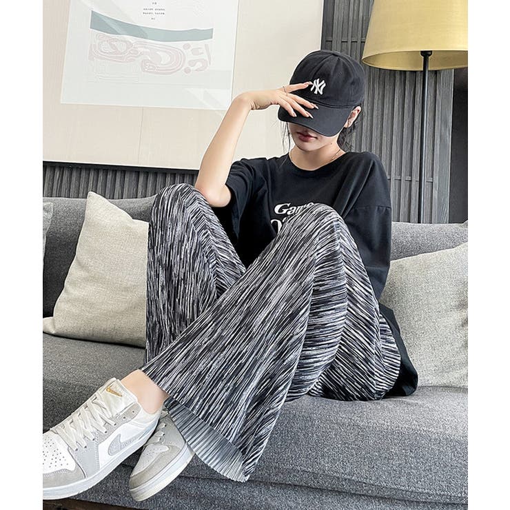 【低身長さん向け】ニュアンス柄プリーツワイドパンツ【SHOPLIST限定 新作 … | SEU | 詳細画像17 
