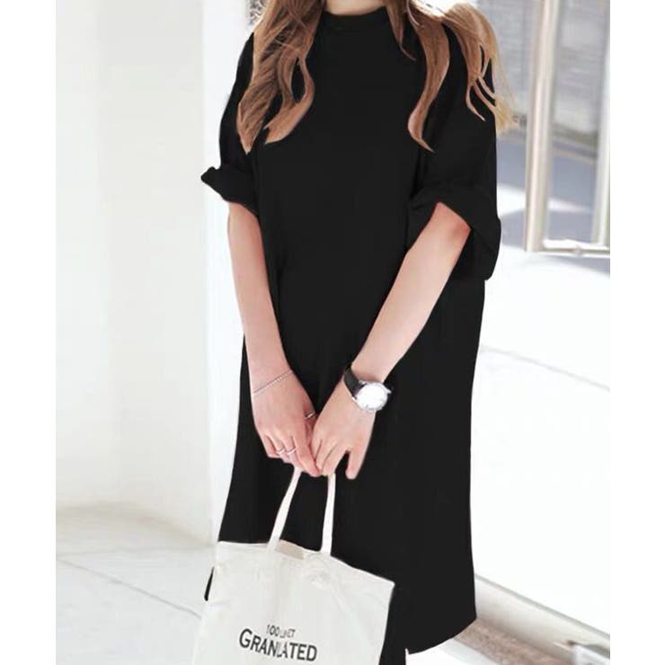 ブラック | チュニックTシャツ【SHOPLIST限定 新作 春 夏 秋】 | SEU