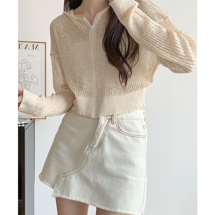 クロップド丈サマーニットシアーフーディー【SHOPLIST限定 新作 春 | SEU | 詳細画像18 