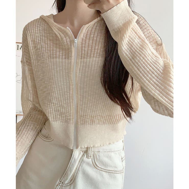 クロップド丈サマーニットシアーフーディー【SHOPLIST限定 新作 春 | SEU | 詳細画像20 