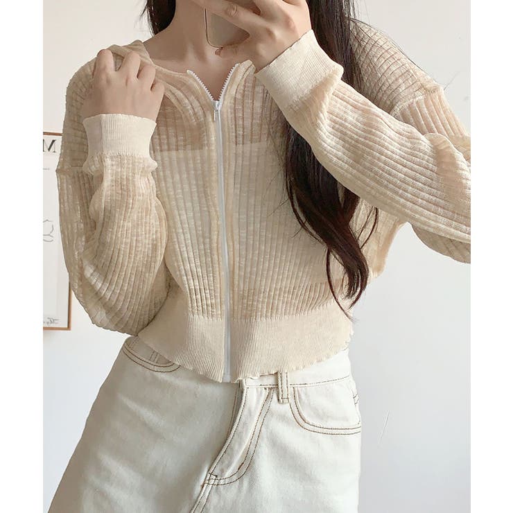 クロップド丈サマーニットシアーフーディー【SHOPLIST限定 新作 春 | SEU | 詳細画像19 