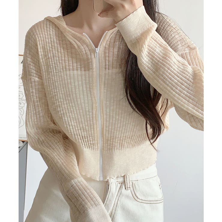 クロップド丈サマーニットシアーフーディー【SHOPLIST限定 新作 春 | SEU | 詳細画像21 