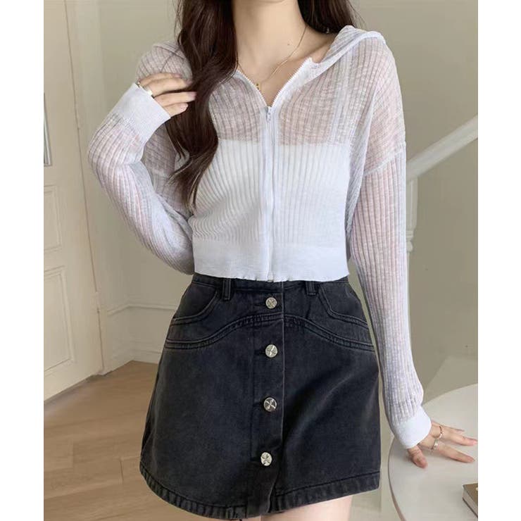 クロップド丈サマーニットシアーフーディー【SHOPLIST限定 新作 春 | SEU | 詳細画像23 