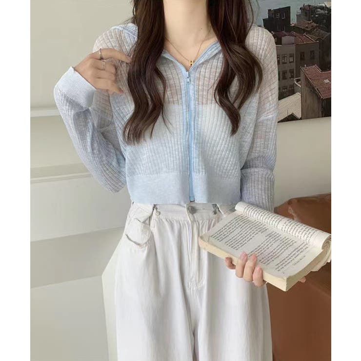 クロップド丈サマーニットシアーフーディー【SHOPLIST限定 新作 春 | SEU | 詳細画像11 