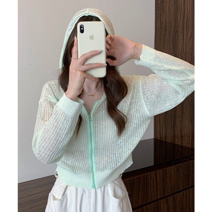 クロップド丈サマーニットシアーフーディー【SHOPLIST限定 新作 春 | SEU | 詳細画像35 