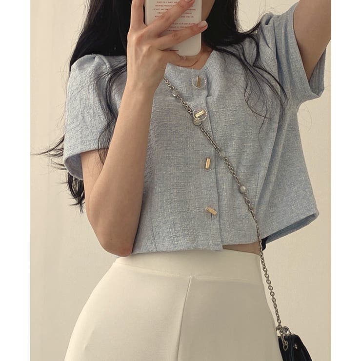 ツイード風ノーカラー半袖ジャケット【SHOPLIST限定 新作 春 夏 秋】 | SEU | 詳細画像9 