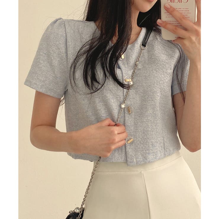 ツイード風ノーカラー半袖ジャケット【SHOPLIST限定 新作 春 夏 秋】 | SEU | 詳細画像10 