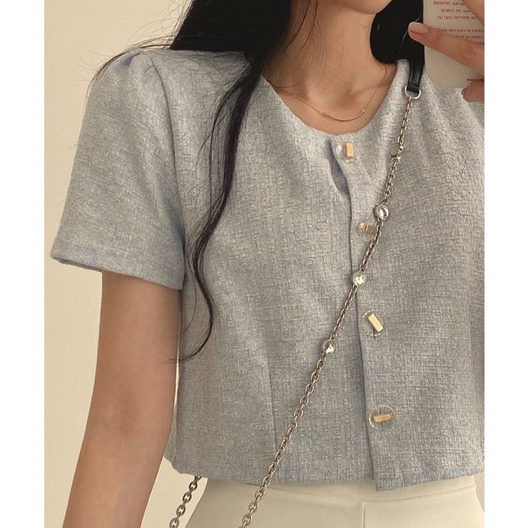 ツイード風ノーカラー半袖ジャケット【SHOPLIST限定 新作 春 夏 秋】 | SEU | 詳細画像11 