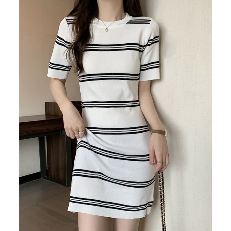 ボーダーニットワンピース【SHOPLIST限定 新作 春 夏 秋】 | SEU | 詳細画像3 