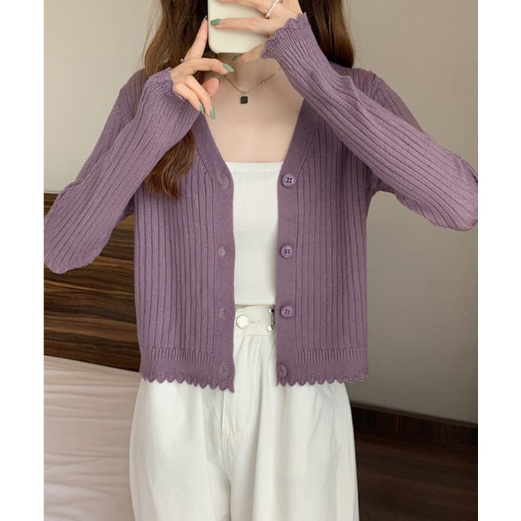 Vネックリブニットカーディガン【SHOPLIST限定 新作 春 夏 秋 冬】 | SEU | 詳細画像16 