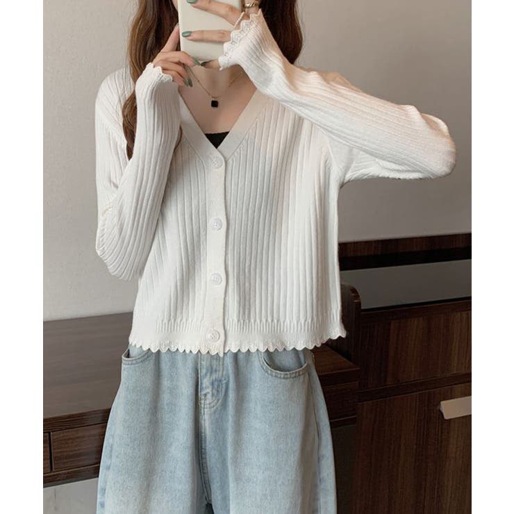 Vネックリブニットカーディガン【SHOPLIST限定 新作 春 夏 秋 冬】 | SEU | 詳細画像4 