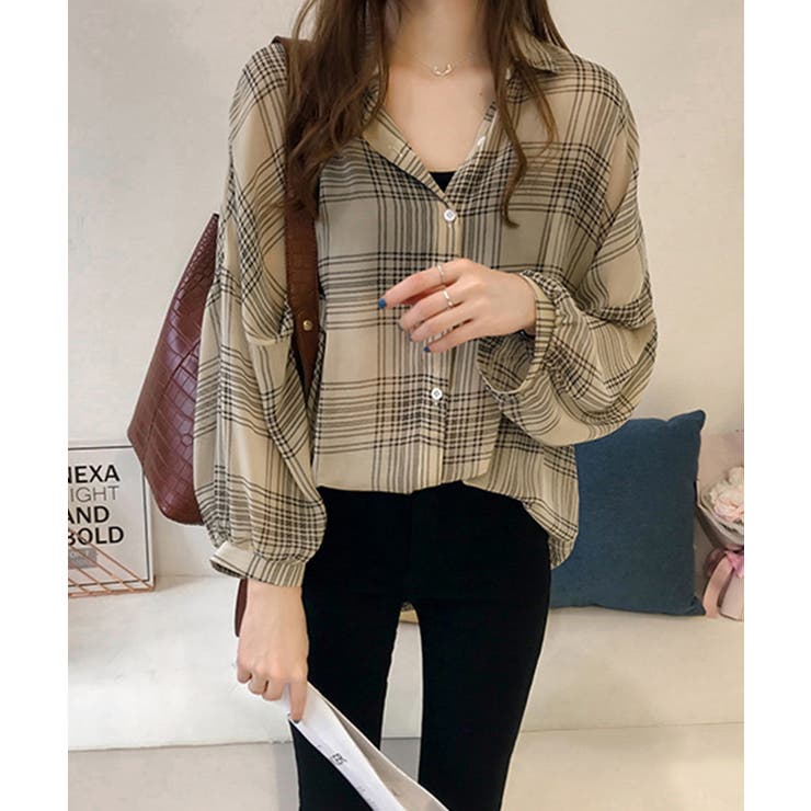 シアーチェックシャツ【SHOPLIST限定 新作 春 夏 秋 冬】 | SEU | 詳細画像4 