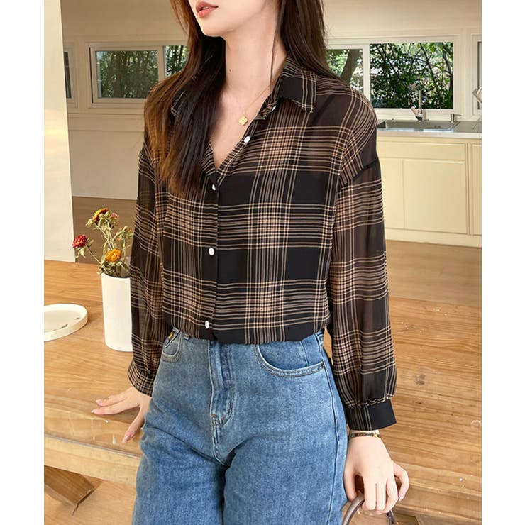 シアーチェックシャツ【SHOPLIST限定 新作 春 夏 秋 冬】 | SEU | 詳細画像15 