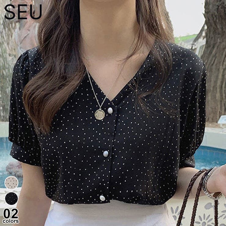 ドット柄半袖ブラウス【SHOPLIST限定 新作 春 夏 秋】 | SEU | 詳細画像1 
