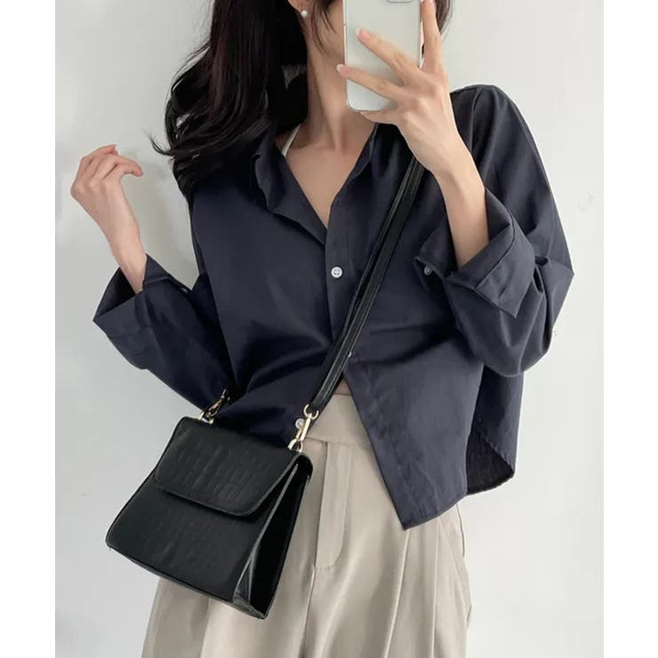 ショート丈ベーシッククロップドシャツ【SHOPLIST限定 新作 春 夏 秋】 | SEU | 詳細画像13 