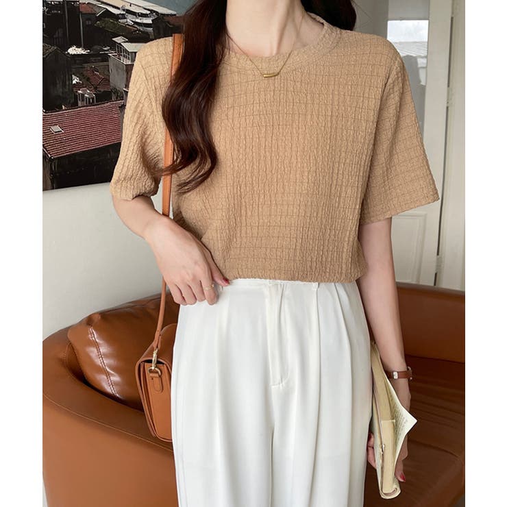 ぽこぽこ素材の涼感シアサッカー風 半袖トップス【SHOPLIST限定 新作 | SEU | 詳細画像15 