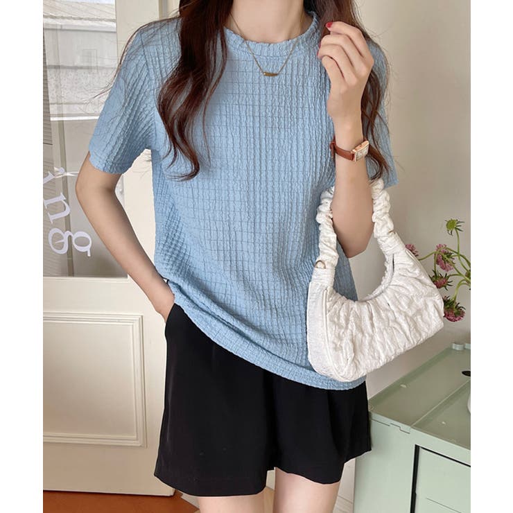 ぽこぽこ素材の涼感シアサッカー風 半袖トップス【SHOPLIST限定 新作 | SEU | 詳細画像26 