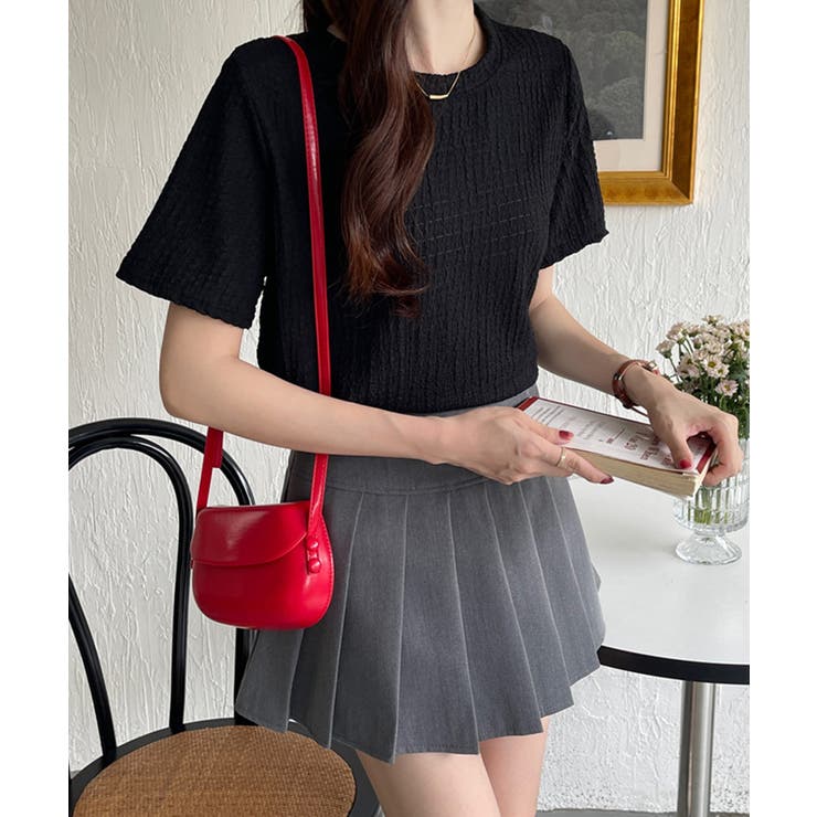 ぽこぽこ素材の涼感シアサッカー風 半袖トップス【SHOPLIST限定 新作 | SEU | 詳細画像10 