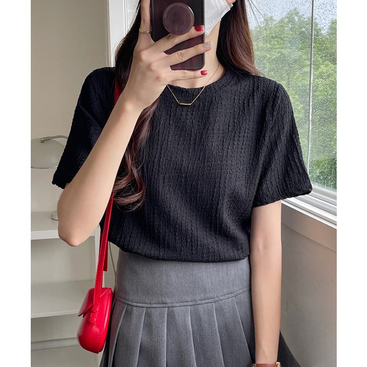 ぽこぽこ素材の涼感シアサッカー風 半袖トップス【SHOPLIST限定 新作 | SEU | 詳細画像12 