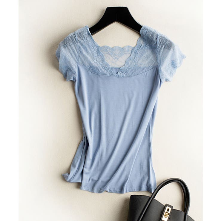 Shoplist限定 新作 春 夏 Vネックレースフレンチスリーブインナー 品番 Dssw Seu エスイイユウ のレディース ファッション通販 Shoplist ショップリスト