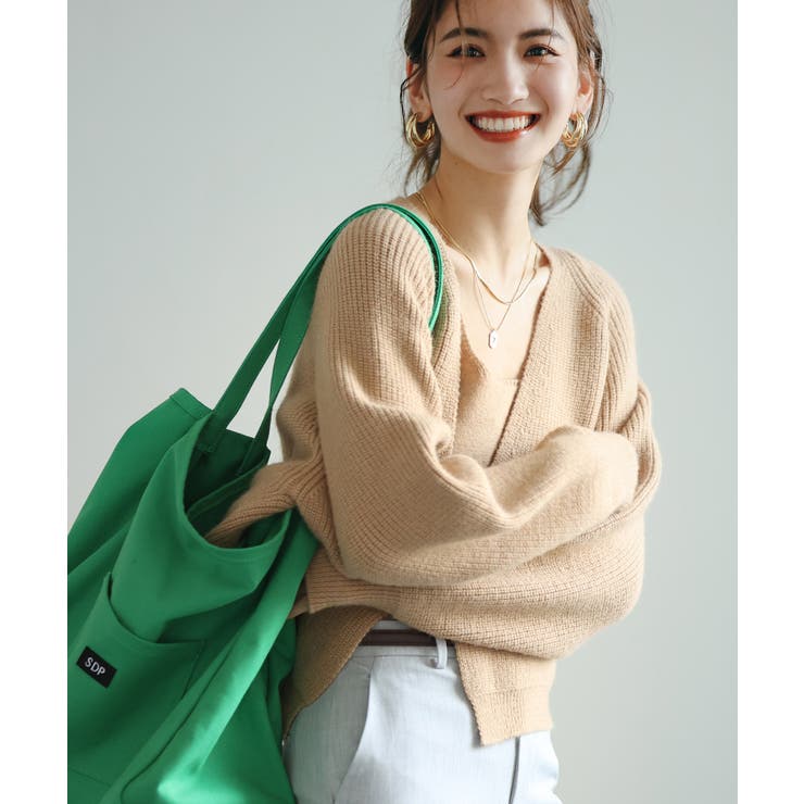 カーディガン・タンクトップニットアンサンブル[品番：DSSW0002025