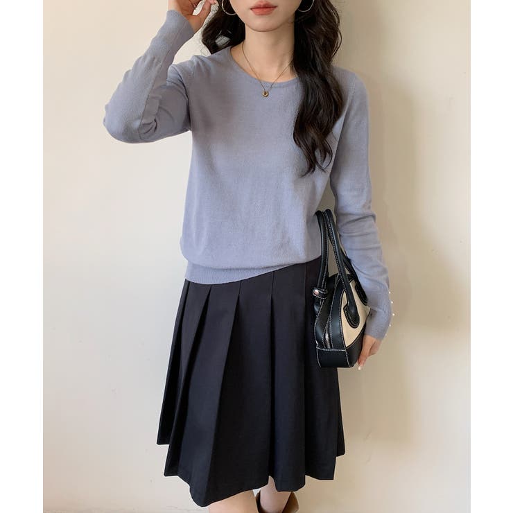 パールボタン付きクルーネックニットプルオーバー | SAISON DE PAPILLON  | 詳細画像5 