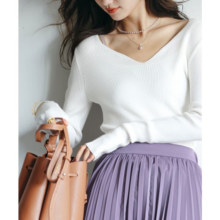 Vネックニットプルオーバー[品番：DSSW0002018]｜SAISON DE PAPILLON